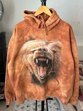 The Mountain Grizzly Bear Hoodie Sweatshirt XL